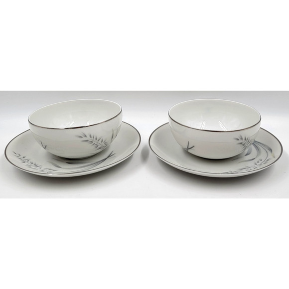 Vita Craft Avenaire Flat Cup & Saucer Wheat Silver Germany Coffee Tea Set of 2 - Picture 7 of 8
